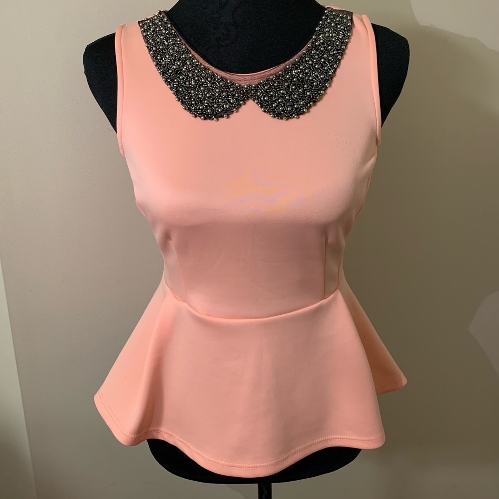 Agaci peach peplum top
